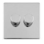 Carlisle Brass Eurolite Concealed 2 Gang 2 Way Push On/Off LED Dimmer