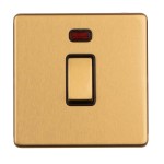 Carlisle Brass Eurolite Concealed 1 Gang 20 Amp Double Pole Switch with Neon Indicator