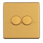 Carlisle Brass Eurolite Concealed 2 Gang 2 Way Push On/Off LED Dimmer