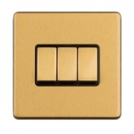 Carlisle Brass Eurolite Concealed 3 Gang 2 Way Rocker Switch