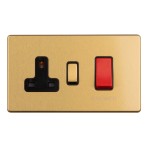 Carlisle Brass Eurolite Concealed 45 Amp Double Pole Cooker Unit Switch with 13 Amp Socket