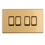 Carlisle Brass Eurolite Concealed 4 Gang 2 Way Rocker Switch