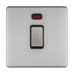 Carlisle Brass Eurolite Concealed 1 Gang 20 Amp Double Pole Switch with Neon Indicator