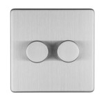 Carlisle Brass Eurolite Concealed 2 Gang 2 Way Push On/Off LED Dimmer