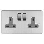 Carlisle Brass Eurolite Concealed 2 Gang 13 Amp Double Pole Switched Socket