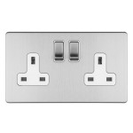 Carlisle Brass Eurolite Concealed 2 Gang 13 Amp Double Pole Switched Socket