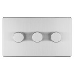 Carlisle Brass Eurolite Concealed 3 Gang 2 Way Push On/Off LED Dimmer