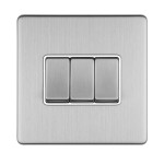 Carlisle Brass Eurolite Concealed 3 Gang 2 Way Rocker Switch