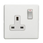 Carlisle Brass Eurolite Concealed Single 13 Amp Double Pole Switched Socket 