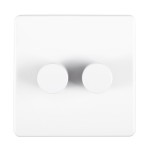 Carlisle Brass Eurolite Concealed 2 Gang 2 Way Push On/Off Dimmer (400W)