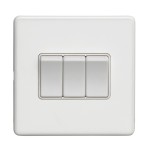 Carlisle Brass Eurolite Concealed 3 Gang 2 Way Rocker Switch