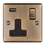 Carlisle Brass Eurolite Enhance Decorative 13 Amp Single USB-A Switched Socket