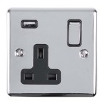 Carlisle Brass Eurolite Enhance Decorative 13 Amp Single USB-A Switched Socket