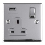 Carlisle Brass Eurolite Enhance Decorative 13 Amp Single USB-A Switched Socket