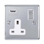 Carlisle Brass Eurolite Enhance Decorative 13 Amp Single USB-A Switched Socket