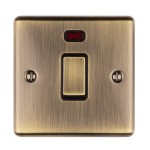 Carlisle Brass Eurolite Enhance Decorative 1 Gang 20 Amp Double Pole Switch with Neon Indicator