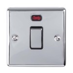 Carlisle Brass Eurolite Enhance Decorative 1 Gang 20 Amp Double Pole Switch with Neon Indicator