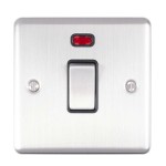 Carlisle Brass Eurolite Enhance Decorative 1 Gang 20 Amp Double Pole Switch with Neon Indicator