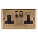 Carlisle Brass Eurolite Enhance Decorative Double 13 Amp Double Pole Switched Socket