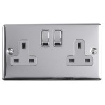 Carlisle Brass Eurolite Enhance Decorative Double 13 Amp Double Pole Switched Socket