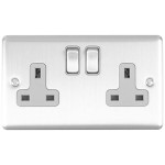 Carlisle Brass Eurolite Enhance Decorative Double 13 Amp Double Pole Switched Socket