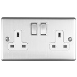 Carlisle Brass Eurolite Enhance Decorative Double 13 Amp Double Pole Switched Socket