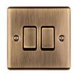 Carlisle Brass Eurolite Enhance Decorative 2 Gang 2 Way 10 Amp Rocker Switch