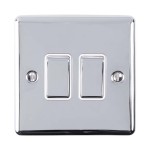 Carlisle Brass Eurolite Enhance Decorative 2 Gang 2 Way 10 Amp Rocker Switch