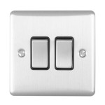 Carlisle Brass Eurolite Enhance Decorative 2 Gang 2 Way 10 Amp Rocker Switch