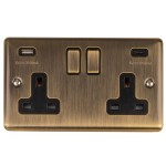 Carlisle Brass Eurolite Enhance Decorative 13 Amp Double USB-A & USB-C Socket