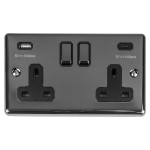 Carlisle Brass Eurolite Enhance Decorative 13 Amp Double USB-A & USB-C Socket