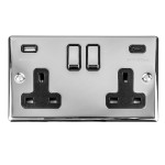 Carlisle Brass Eurolite Enhance Decorative 13 Amp Double USB-A & USB-C Socket