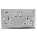 Carlisle Brass Eurolite Enhance Decorative 13 Amp Double USB-A & USB-C Socket