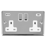 Carlisle Brass Eurolite Enhance Decorative 13 Amp Double USB-A & USB-C Socket