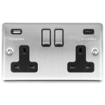 Carlisle Brass Eurolite Enhance Decorative 13 Amp Double USB-A & USB-C Socket