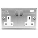 Carlisle Brass Eurolite Enhance Decorative 13 Amp Double USB-A & USB-C Socket