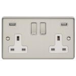 Carlisle Brass Eurolite Enhance Decorative 13 Amp Double USB-A Socket