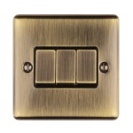 Carlisle Brass Eurolite Enhance Decorative 3 Gang 2 Way 10 Amp Rocker Switch