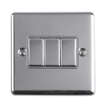 Carlisle Brass Eurolite Enhance Decorative 3 Gang 2 Way 10 Amp Rocker Switch