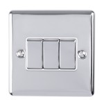 Carlisle Brass Eurolite Enhance Decorative 3 Gang 2 Way 10 Amp Rocker Switch