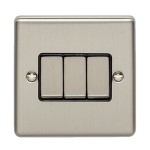 Carlisle Brass Eurolite Enhance Decorative 3 Gang 2 Way 10 Amp Rocker Switch