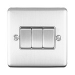 Carlisle Brass Eurolite Enhance Decorative 3 Gang 2 Way 10 Amp Rocker Switch