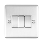 Carlisle Brass Eurolite Enhance Decorative 3 Gang 2 Way 10 Amp Rocker Switch