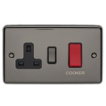 Carlisle Brass Eurolite Enhance Decorative 45 Amp Double Pole Cooker Unit Switch with 13 Amp Socket