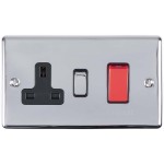 Carlisle Brass Eurolite Enhance Decorative 45 Amp Double Pole Cooker Unit Switch with 13 Amp Socket