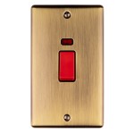 Carlisle Brass Eurolite Enhance Decorative 45 Amp Double Pole Switch with Neon Indicator - Double Vertical Plate