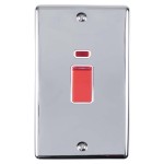 Carlisle Brass Eurolite Enhance Decorative 45 Amp Double Pole Switch with Neon Indicator - Double Vertical Plate