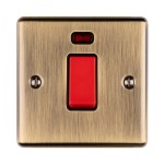 Carlisle Brass Eurolite Enhance Decorative 45 Amp Double Pole Switch with Neon Indicator - Single Plate