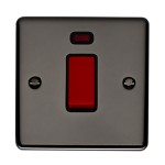 Carlisle Brass Eurolite Enhance Decorative 45 Amp Double Pole Switch with Neon Indicator - Single Plate