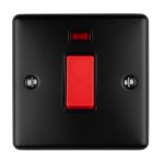 Carlisle Brass Eurolite Enhance Decorative 45 Amp Double Pole Switch with Neon Indicator - Single Plate